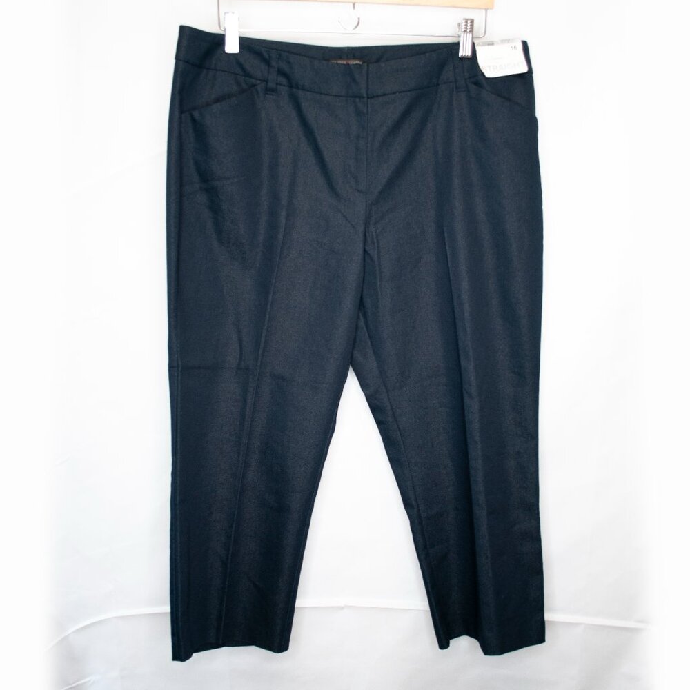 NEW New York & Company 7th Avenue Crop Pants Womens 16 Blue Summer Stretch W11